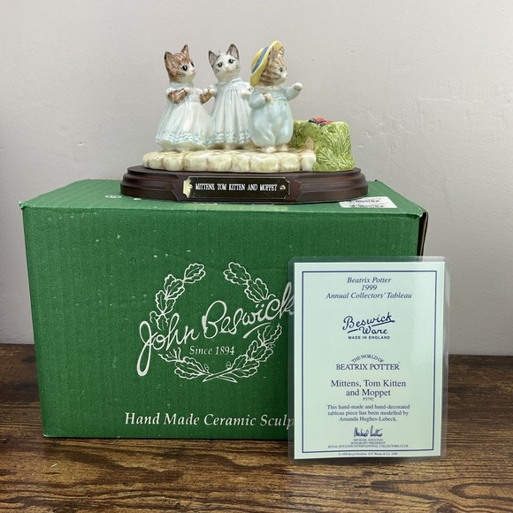 Beswick Royal Doulton Other - Beatrix Potter Mittens Tom Kitten & Moppet Tableau Beswick Royal Doulton 1999